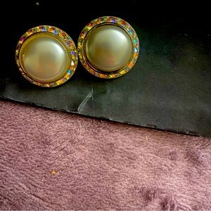 Iridescent Oil Spill Clip On Earrings